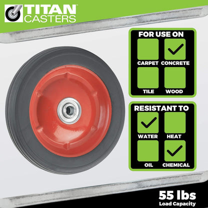 Ruedas de repuesto Titan 4383555 de Waxman, de 7 x 1,5 pulgadas, 55 libras, capacidad de carga más adecuada para uso en exteriores, en carros, y muchos otros productos, color negro