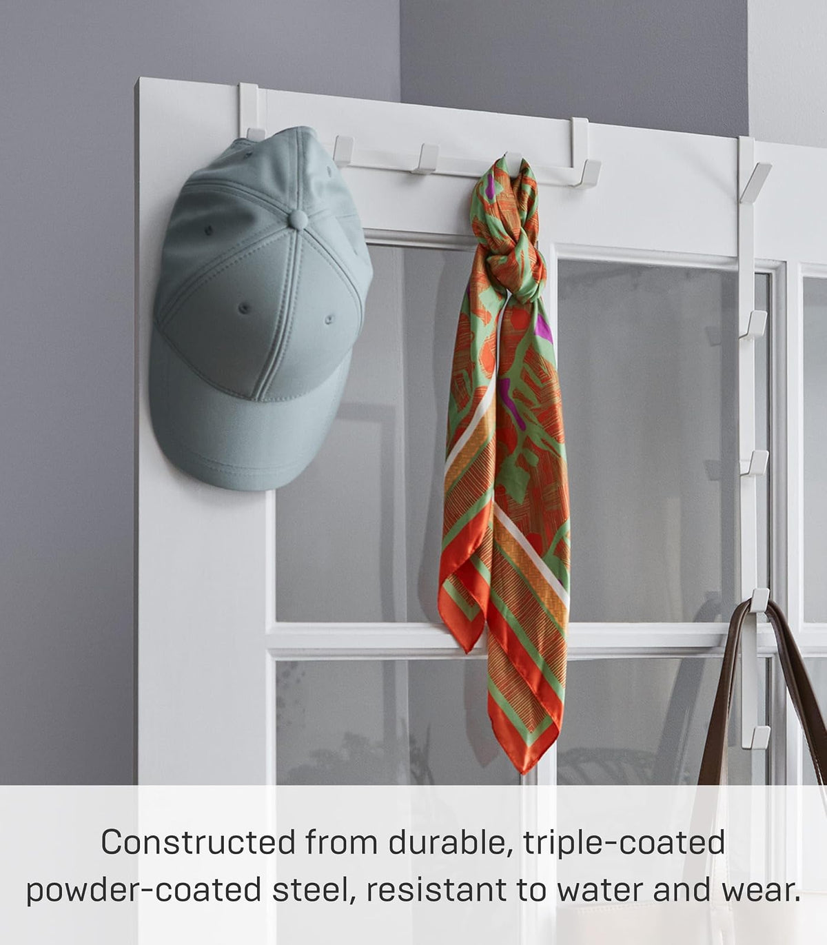 YAMAZAKI Home Smart Wide - Estante para puerta (ancho para el hogar), color blanco