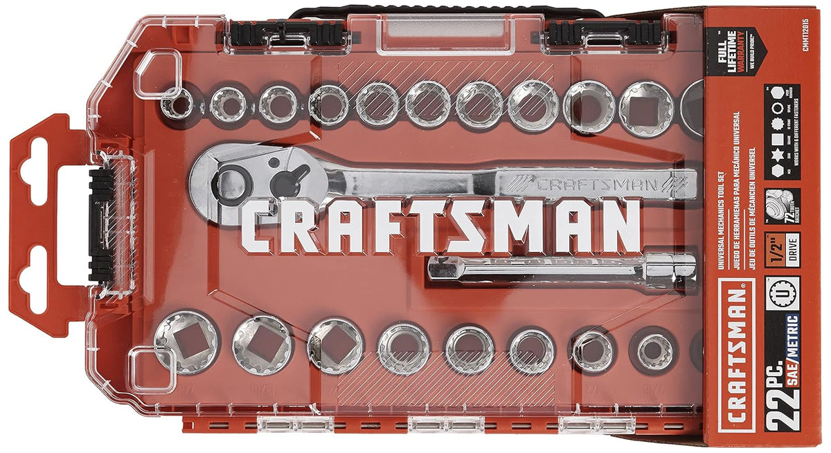 CRAFTSMAN Juego de enchufes, universal, unidad de 1/2", 19 piezas (CMMT12015)