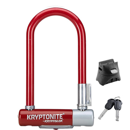 Kryptonite Kryptolok Mini-7 - Candado para bicicleta de 12,7 mm con soporte FlexFrame-U - Merlot