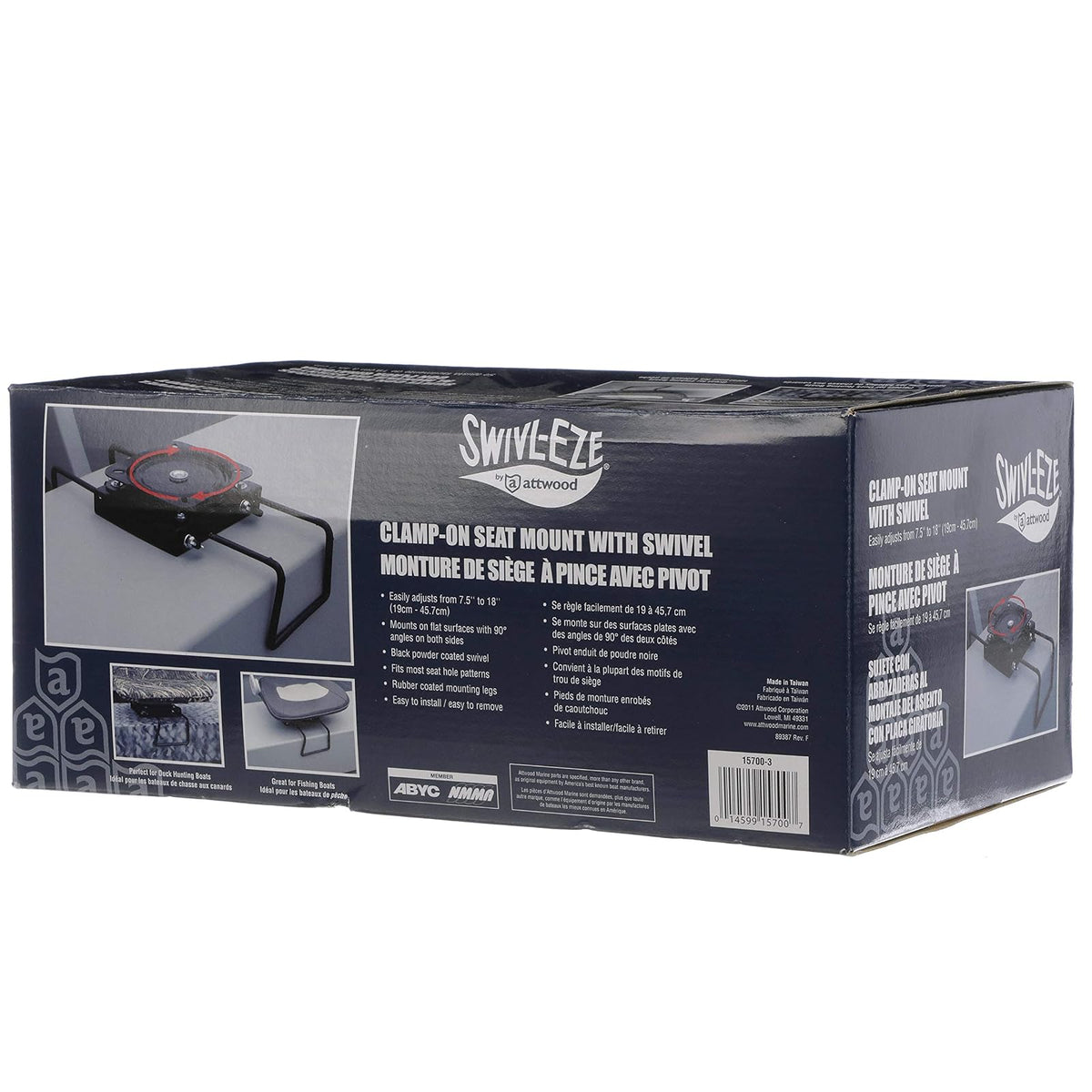 Attwood Corporation asiento Clamp-On de montaje con giratorio
