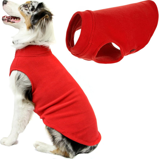 Gooby Stretch Fleece Pull Over Cold Weather Dog Vest, Rojo, 6XL