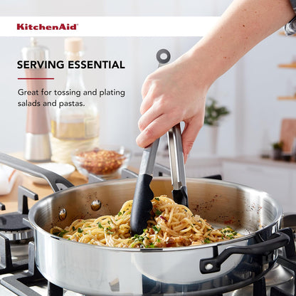 KitchenAid - Pinzas de acero inoxidable con punta de silicona, color negro, 9 pulgadas