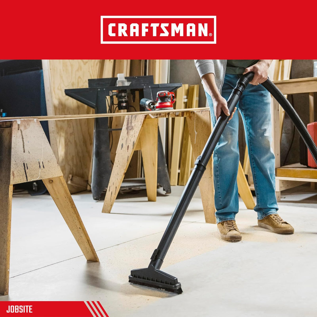 CRAFTSMAN 38666 1-7/8-inch Floor Brush Wet/Dry Vac Attachment | Accesorio de aspiradora de grado industrial con cerdas para limpiar áreas grandes, se adapta a 1 a 0 pulgadas. Diámetro de