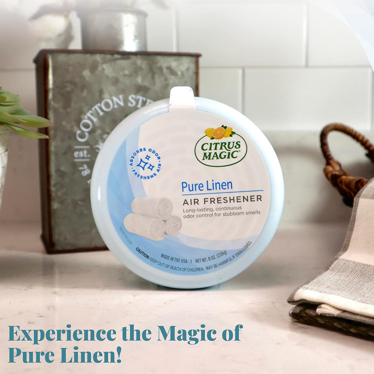Citrus Magic Ambientador sólido de Lino Puro, Paquete de 2, 8 onzas Cada uno