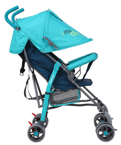 INFANTI | Carriola para Bebe de Baston SKIT | Carreola de Viaje | Desde 6 Meses hasta 15 kg - Compacta y Plegable | Ligera con Arnés de Seguridad | Color Dino Azul
