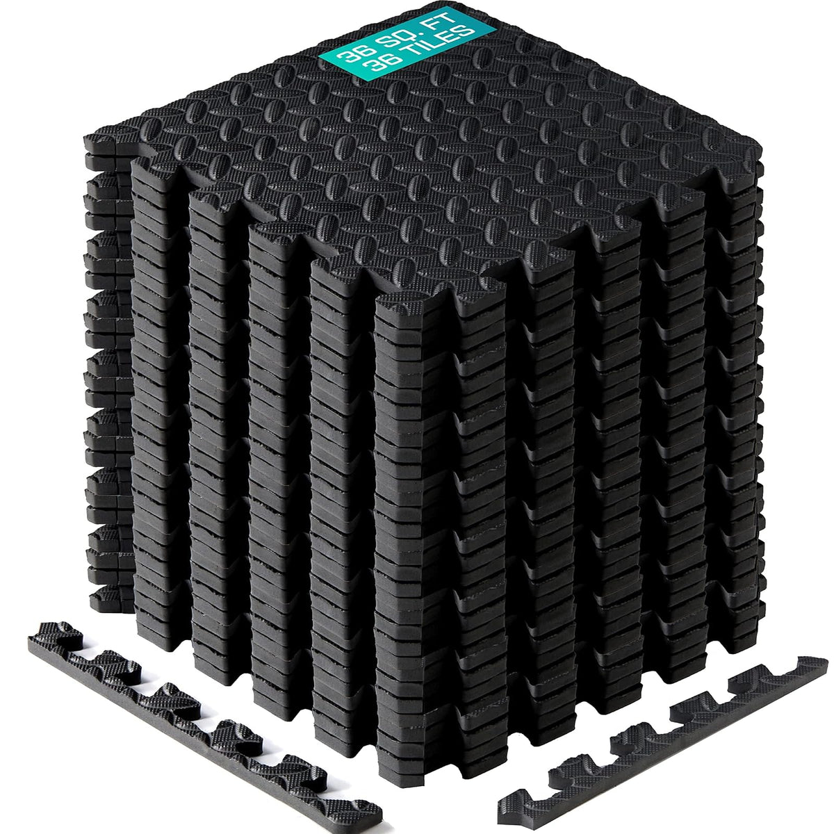 Yes4All Tapete de Ejercicio EVA para Gimnasio en Casa - Negro -