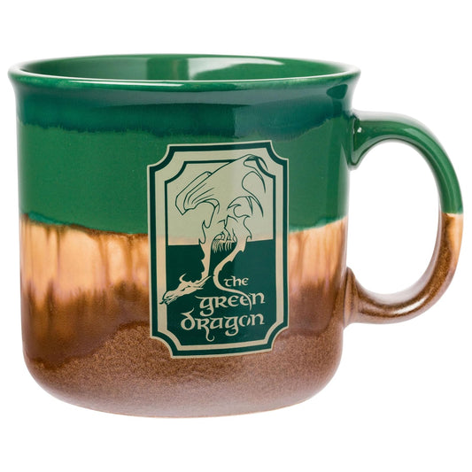 Silver Buffalo Lord of the Rings The Green Dragon Middle Earth - Taza de cerámica para caravana, 20 onzas