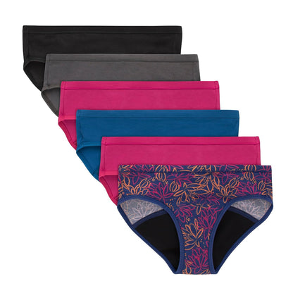 Hanes Girls Period Underwear Boxer Briefs, Comfort Period Boxer Brief Panties for Girls, Moderate Protection