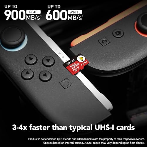 Lexar 256GB Play Pro microSD Express Card, UHS-I, C10, U3, V30, Full HD, 4K, hasta 900/600 MB/s Tarjeta de Memoria, Compatible con Nintendo Switch 2, ASUS ROG Ally, Steam Deck, Gaming