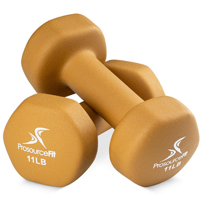 ProSourceFit Set de 2 Mancuernas de Neopreno, 1-12 lb - ProSource Discounts Yellow-2lb - Café claro