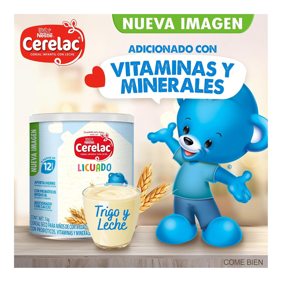Cerelac, Cereal de Trigo con Leche Para Niños, A Partir de 1 Año, Lata 1 kg