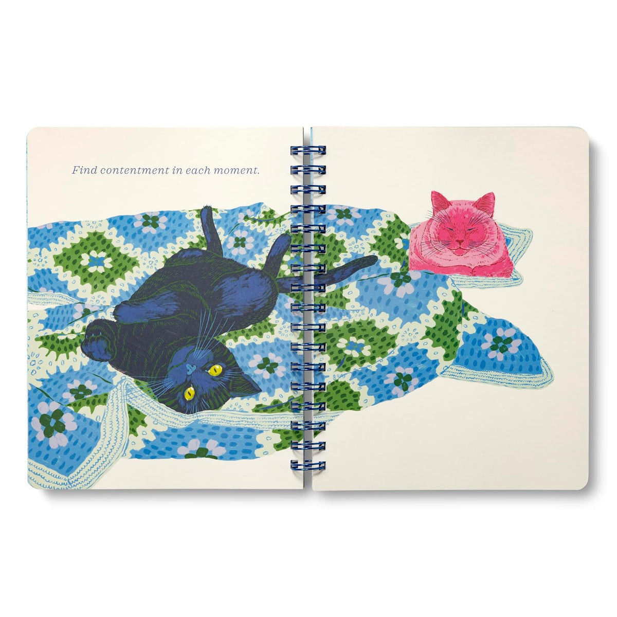 Spiral Notebook: Be Who You Are. Love What You Love. | Tema de gatos, 192 páginas rayadas, 7x9.25 pulgadas, cubierta papel metálico