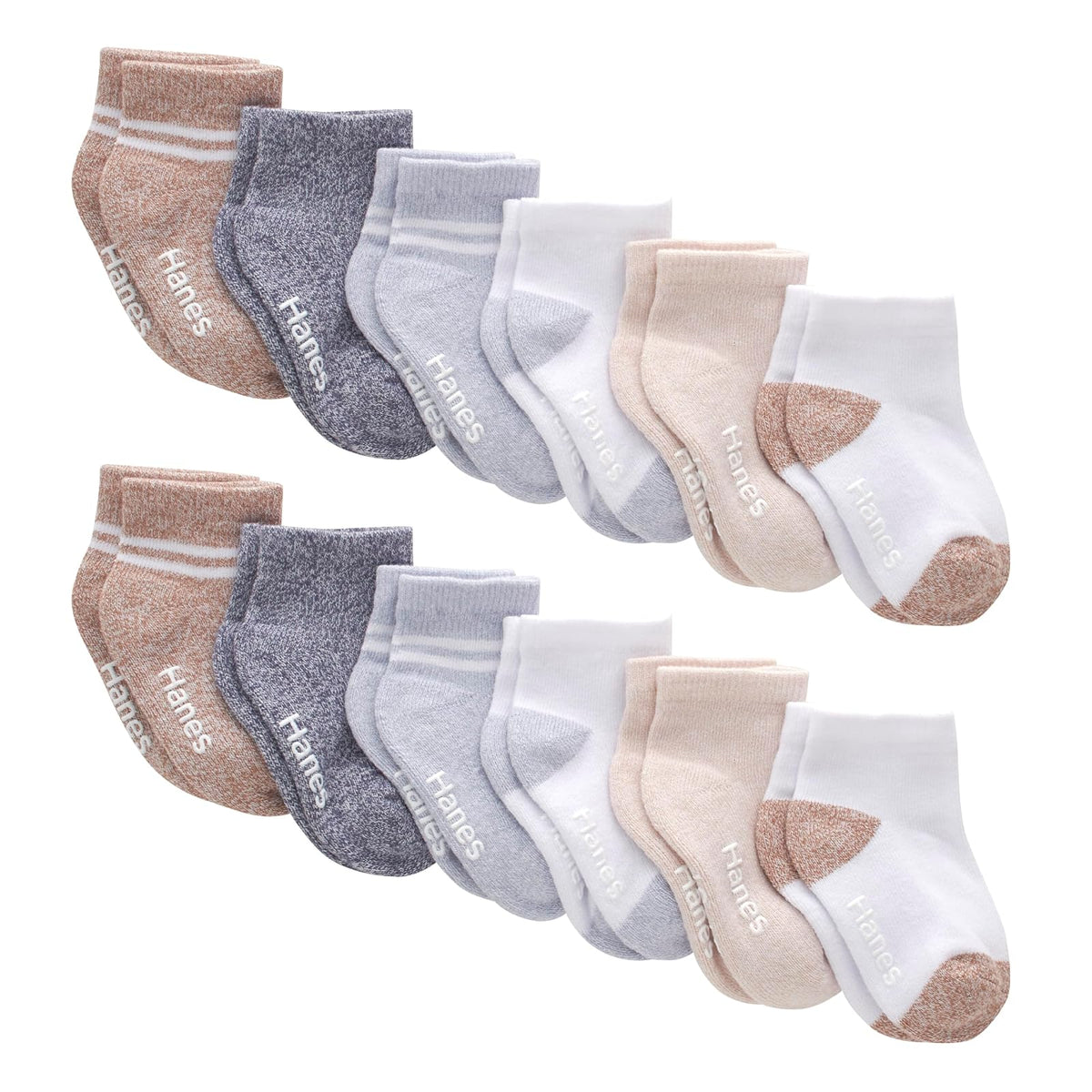 Hanes And Toddler Socks, Non-slip Grip Ankle Socks, Boys' and Girls', Multipacks Calcetines bebés niños