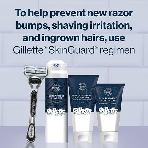 Gillette SkinGuard Men's Razor With Handle + 4 Blade Refills