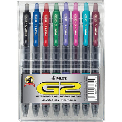 Pilot G2 Bolígrafos de Gel Recargables Punta Fina 0.7 mm - Surtido - Retráctil