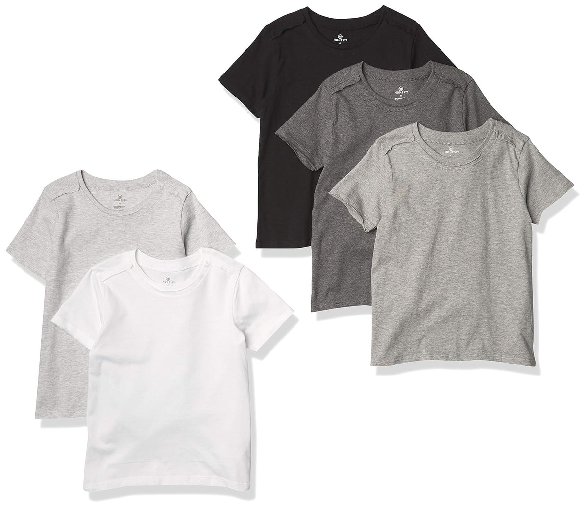 HonestBaby Playeras Manga Corta Algodón Orgánico Bebé, 10 Piezas - 6-9 Meses - gris ombre