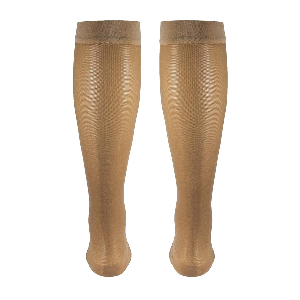 Truform Sheer Compression Stockings, 15-20 mmHg, Women's Knee High Length, Open Toe, 20 Denier, Beige, Large