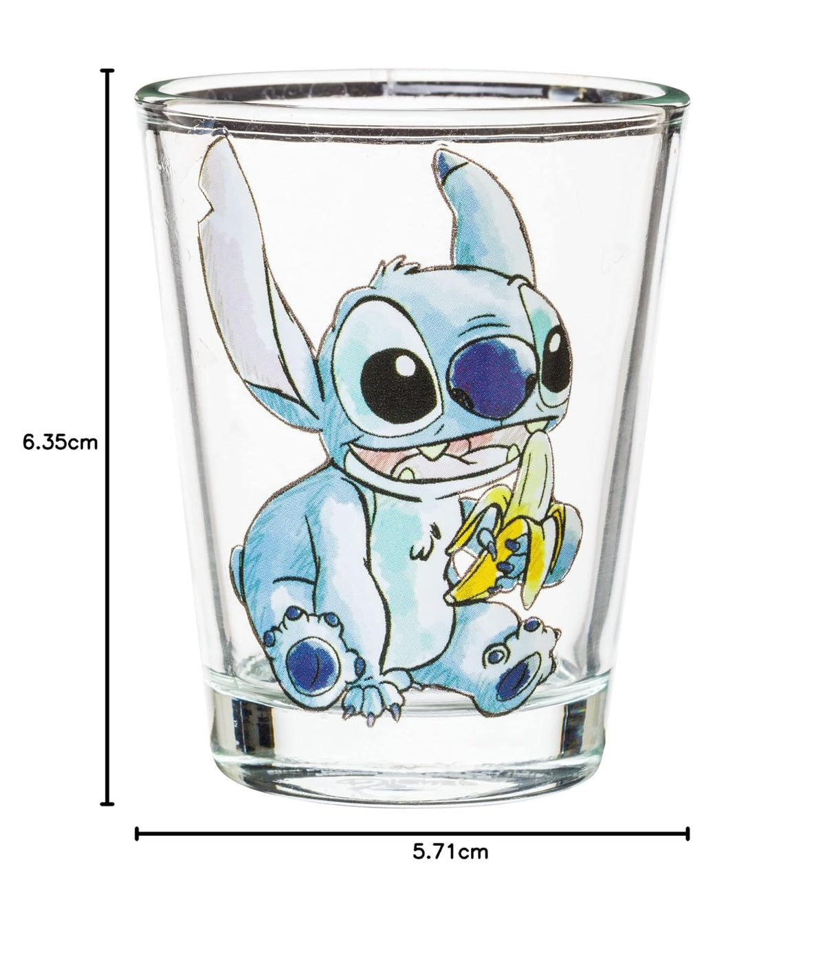 Silver Buffalo Disney Lilo and Stitch Poses con fruta, helado y corazón, paquete de 4 mini vasos, 1.5 onzas