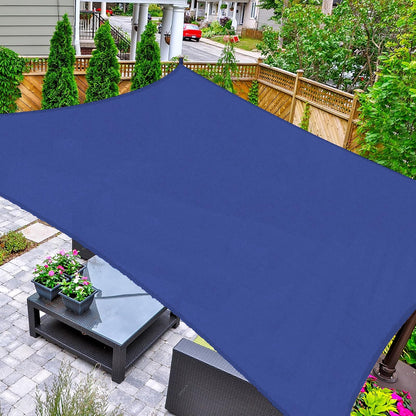 AsterOutdoor Toldo Vela Triangular para Patio, Bloqueo UV 95% - Azul - 8' x 12'