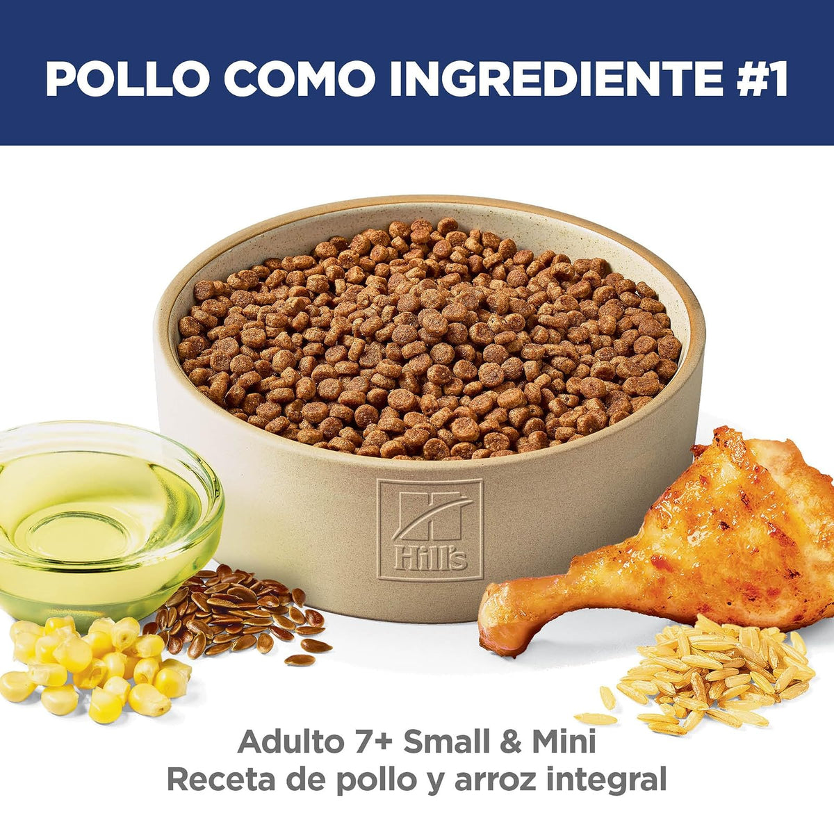 Hill's Science Diet Small Mini Croquetas para Perro Senior Sabor Pollo 2Kg | Croquetas Hill's para perro, pollo real, razas pequeñas, soporte envejecimiento, salud de corazón y riñones