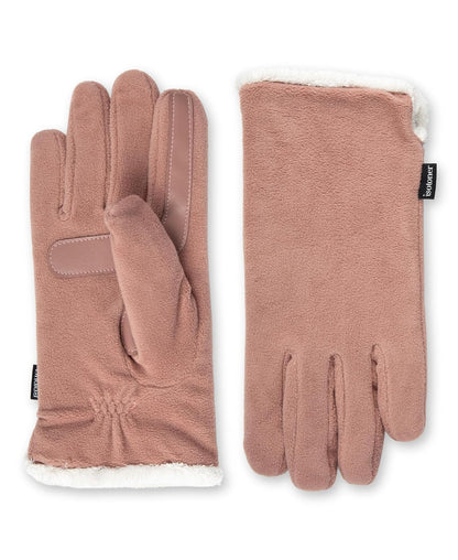 isotoner - Guantes de forro polar elástico para mujer con forro de microfibra y tecnología Smart Touch - Talla Única - Nuevo rubor - Reciclado y Smartdri