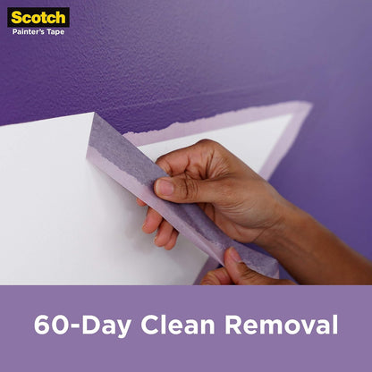 Scotch Cinta de Pintor Delicada 2080EL-36E | 1.4 pulg x 60 yds, 1 rollo, color púrpura, tecnología Edge-Lock