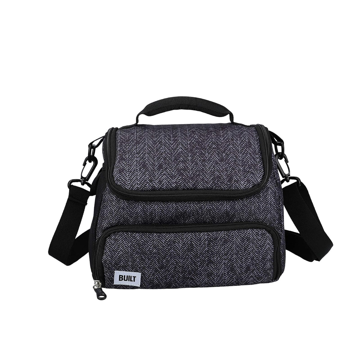 Built - Bolsa de Almuerzo aislada con diseño The Professional, poliéster, Negro, 18,5 x 27 x 21 cm
