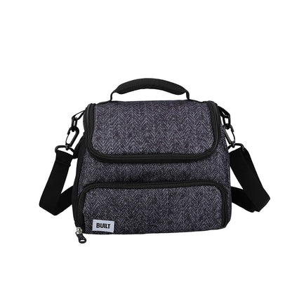 Built - Bolsa de Almuerzo aislada con diseño The Professional, poliéster, Negro, 18,5 x 27 x 21 cm