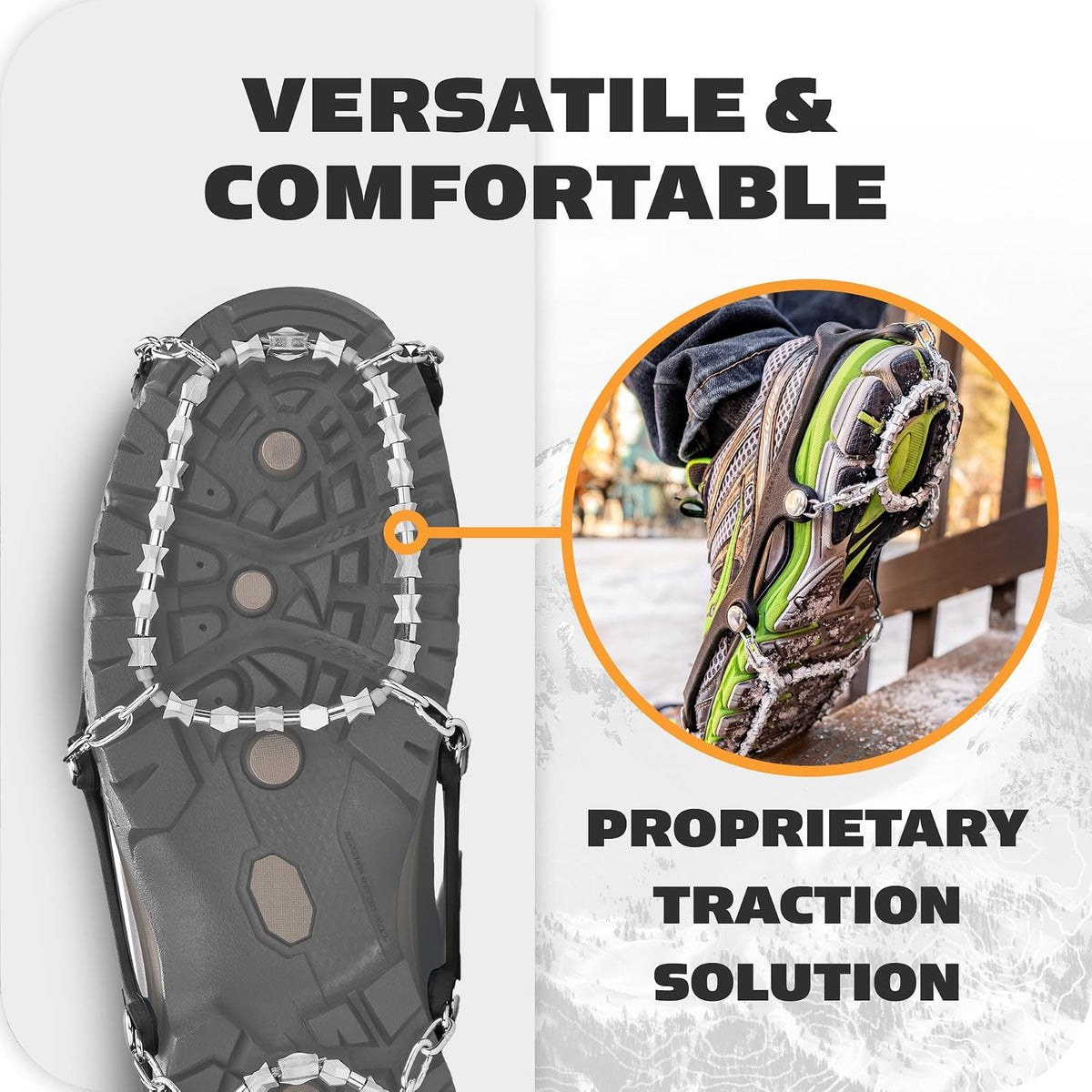Yaktrax Diamond Grip - Tacos de tracción para Todas Las Superficies para Caminar sobre Hielo y Nieve (1 par)