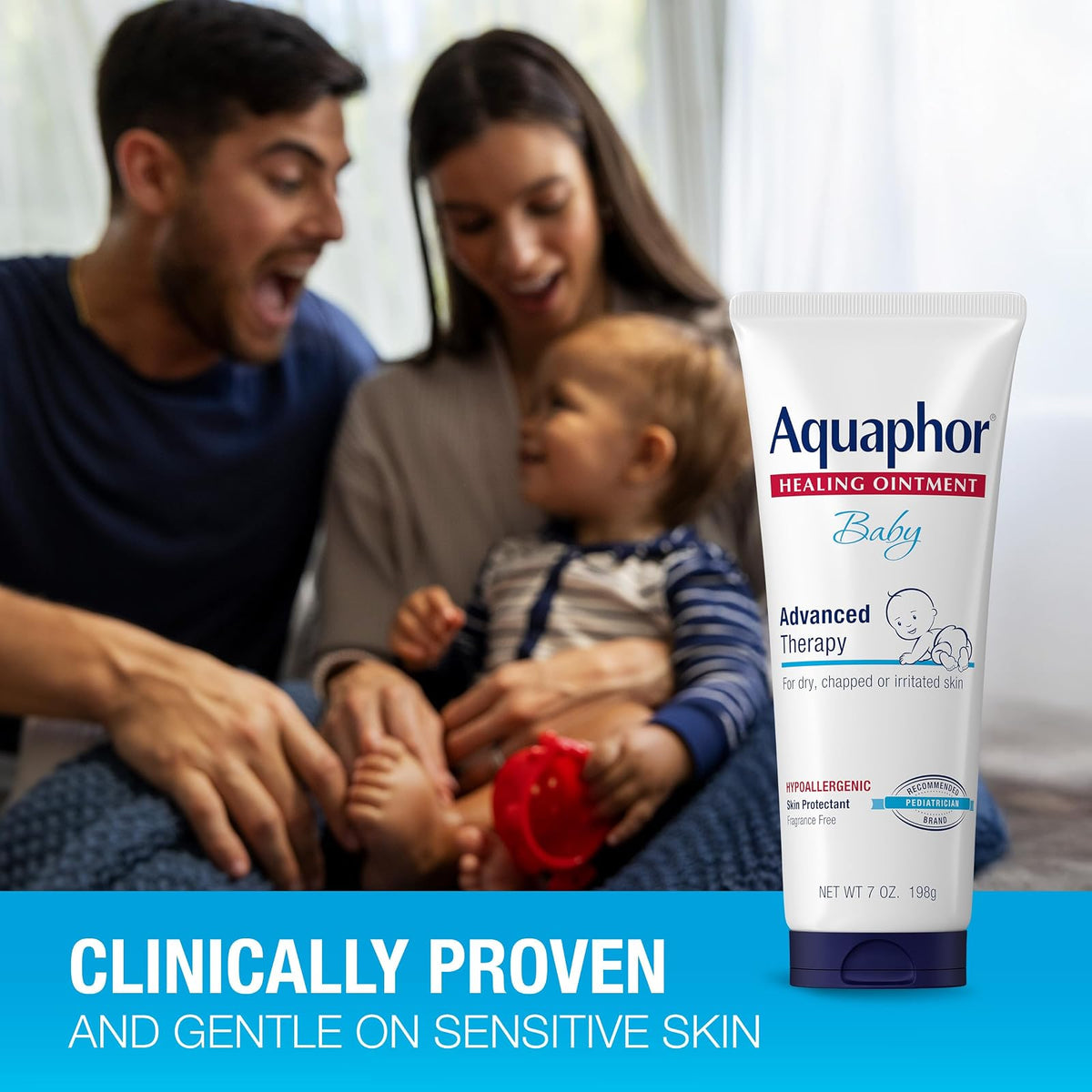 Aquaphor Baby Healing Ointment - For Chapped Skin, Diaper Rash and Minor Scratches - 7 oz. Tube
