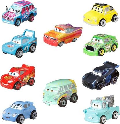 Mattel Disney and Pixar Cars Mini Racers, Paquete de 10 vehículos de Juguete coleccionables para niños y coleccionistas a Partir de 3 años (Exclusivo de )