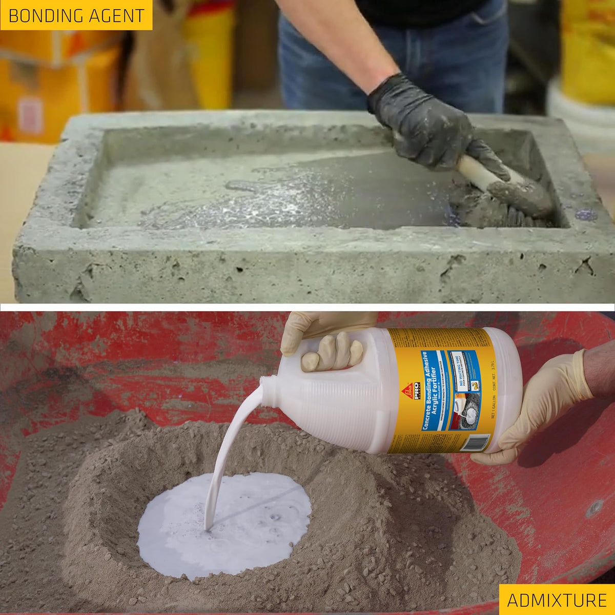 SIKA 187782 R, blanco, adhesivo para hormigón, mezcla para mortero de cemento Portland, 1 galón