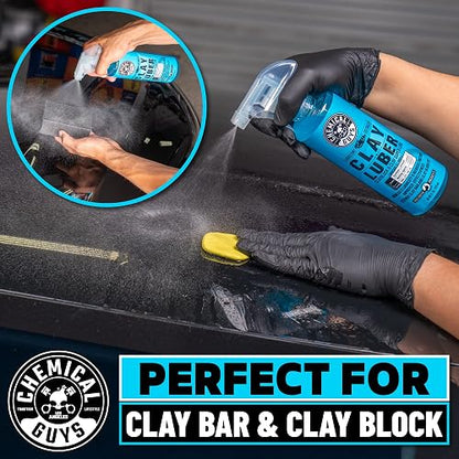 Chemical Guys OG Clay Bar & Lubber Kit Lubricante Sintético, Uso Ligero/Medio, 473 ml (2 Artículos), Amarillo