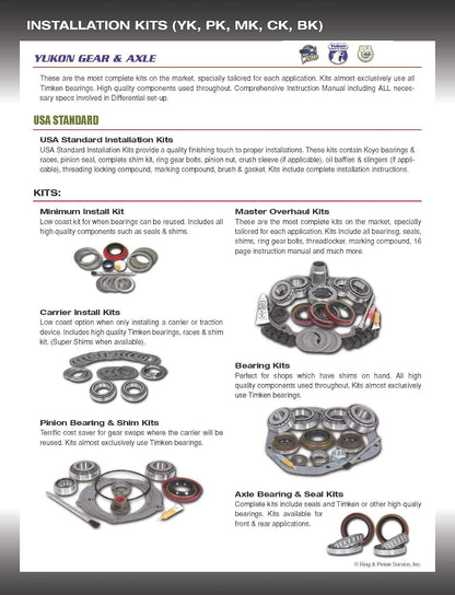 USA Standard Gear ZK F8.8 Kit de Revisión Diff Master para Ford 8.8 in