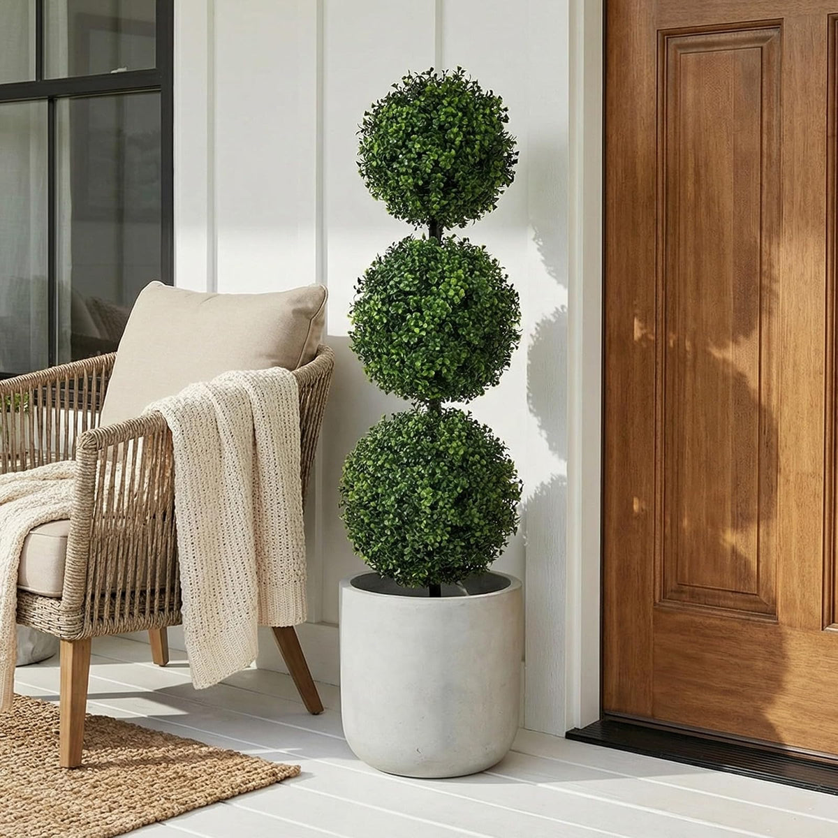 3ft. Boxwood Triple Ball Topiary Artificial Tree (Indoor/Outdoor)