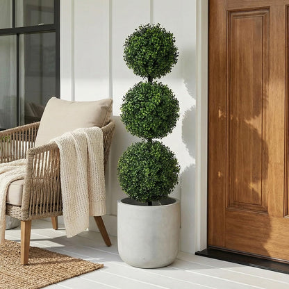 3ft. Boxwood Triple Ball Topiary Artificial Tree (Indoor/Outdoor)