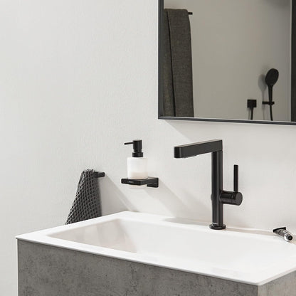 hansgrohe AddStoris - Dispensador de jabón líquido en Negro Mate de 6 Pulgadas, Accesorios en Negro Mate, 41745670