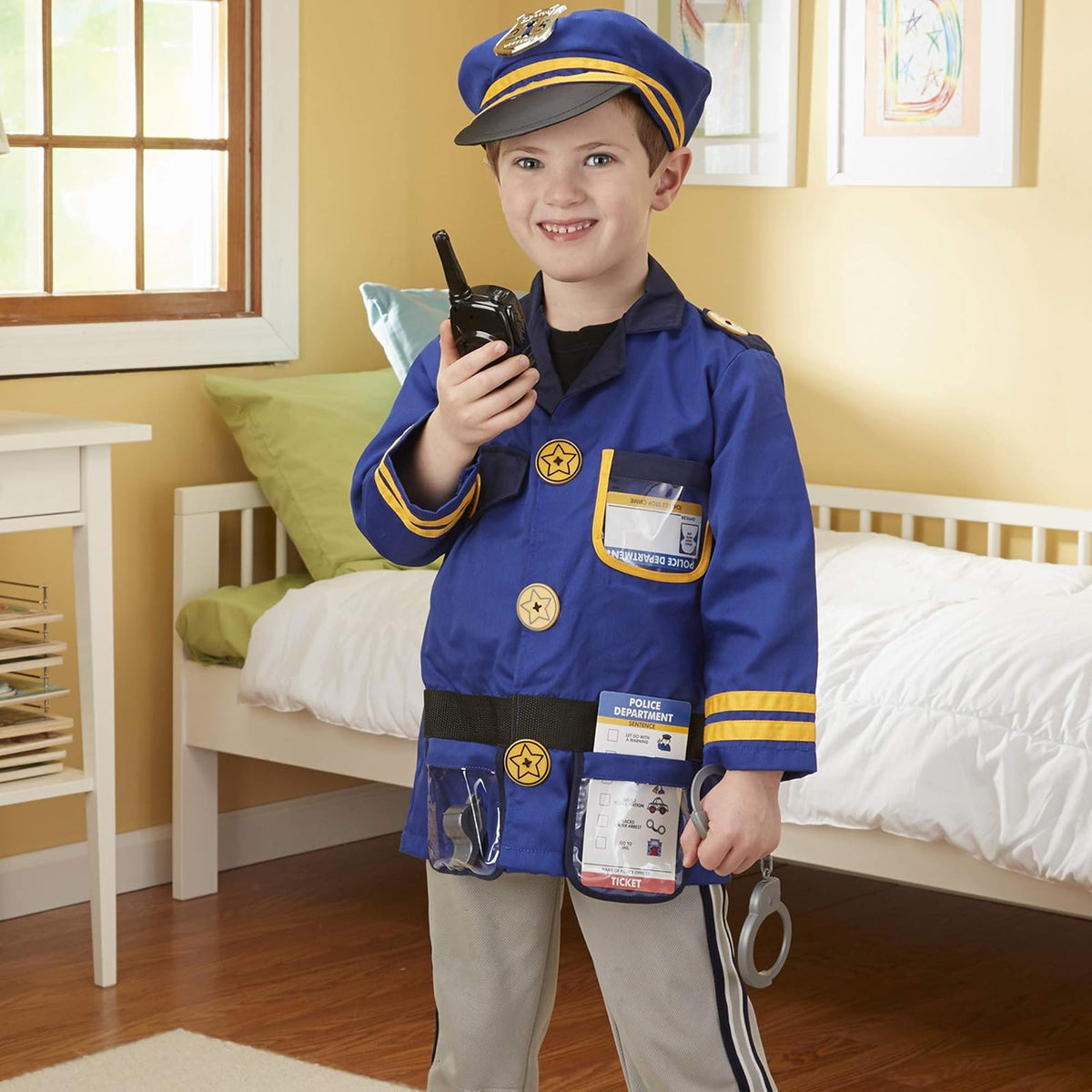 Melissa & Doug Disfraz de Policía para Juego Imaginativo, Juego de Simulación (3-6 Años, 8 Piezas)
