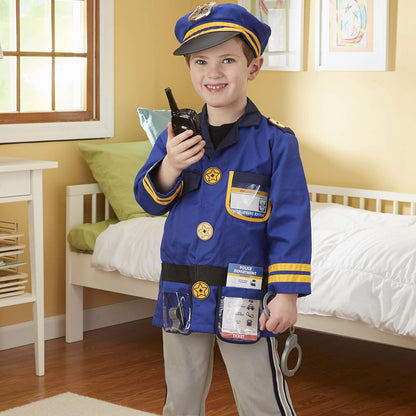 Melissa & Doug Disfraz de Policía para Juego Imaginativo, Juego de Simulación (3-6 Años, 8 Piezas)