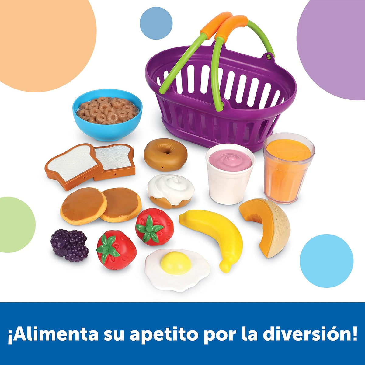 Learning Resources LER9730 Cesta de desayuno New Sprouts, 7 L x 4-1/2 W in, Multicolor