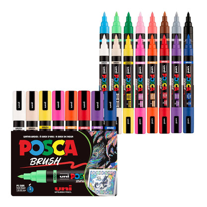 POSCA PC-5BR Marcadores de Pintura Punta de Pincel - Punta de pincel - 1 Count (Pack of 16)