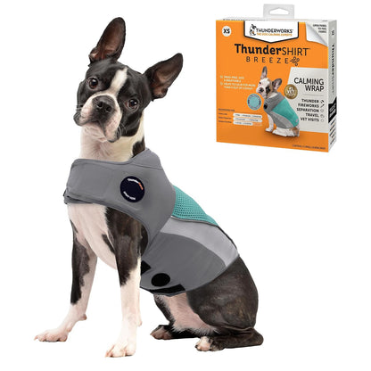 Thundershirt Breeze para Perros, Talla XS, Agua, Tela de Malla Extra Transpirable, Chaleco de Alivio de la ansiedad para Perros para el estrés Diario y la Calma Durante tormentas de truenos y Fuegos