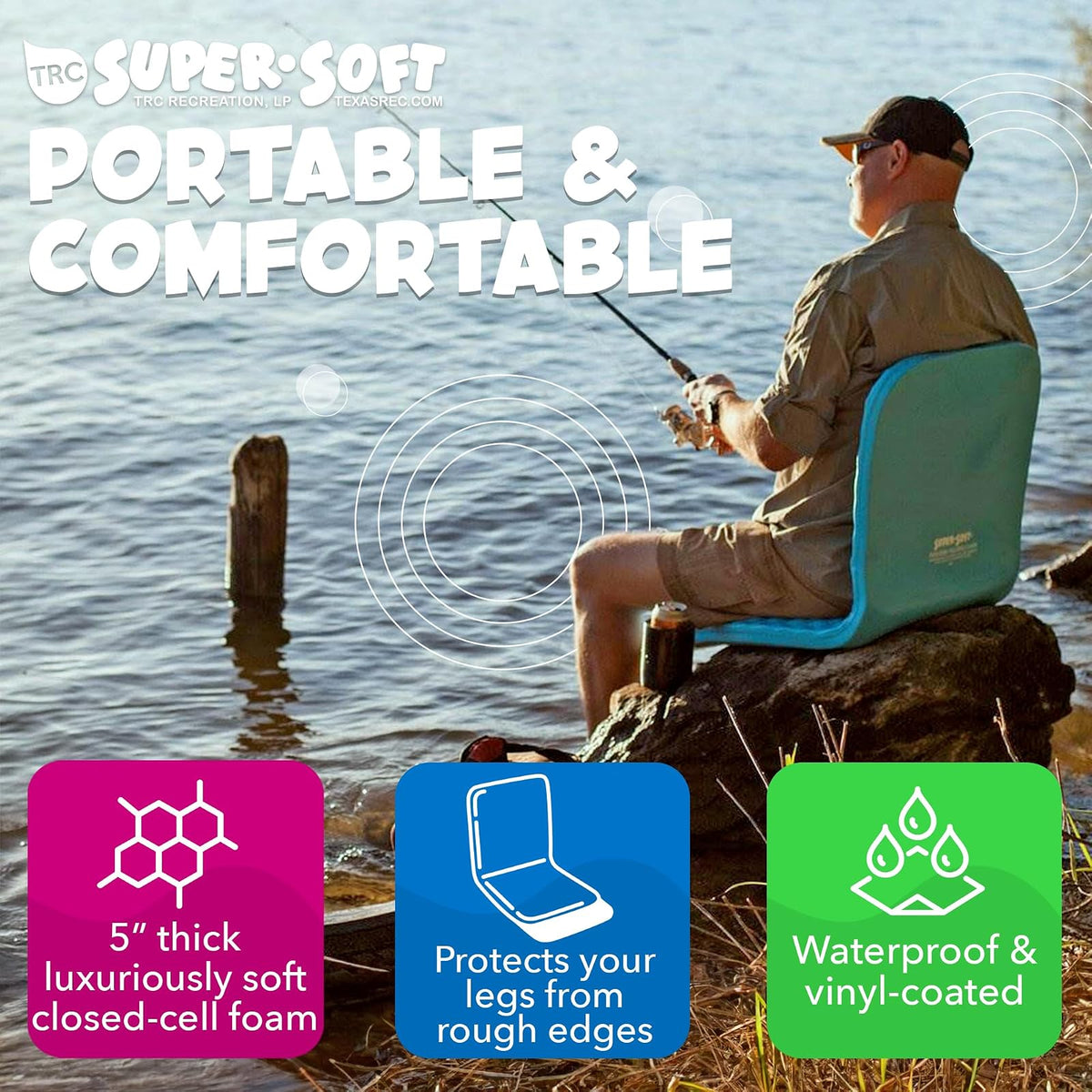 TRC Recreation Super-Soft Folding Chair, Bahama Blue