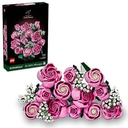 LEGO Ramo de Rosas Rosadas - Model Kit de Construcción para Adultos, Años 18+ - Flores Artificiales Decoración para Hogar - 10374