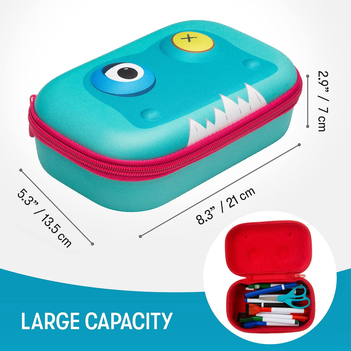 ZIPIT - Estuche para lápices de bestia para niños | Estuche para lápices para la escuela | Bolsa organizadora para lápices | Bolsa para lápices de gran capacidad