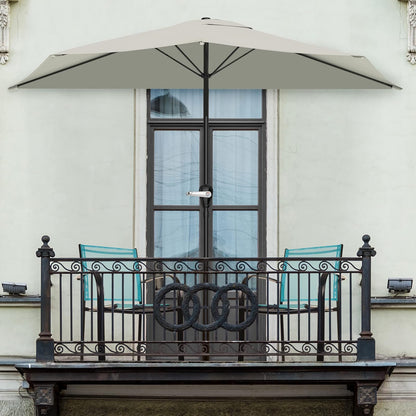 Pure Garden 50-145-T Half Round Patio Umbrella, Tan, 9'