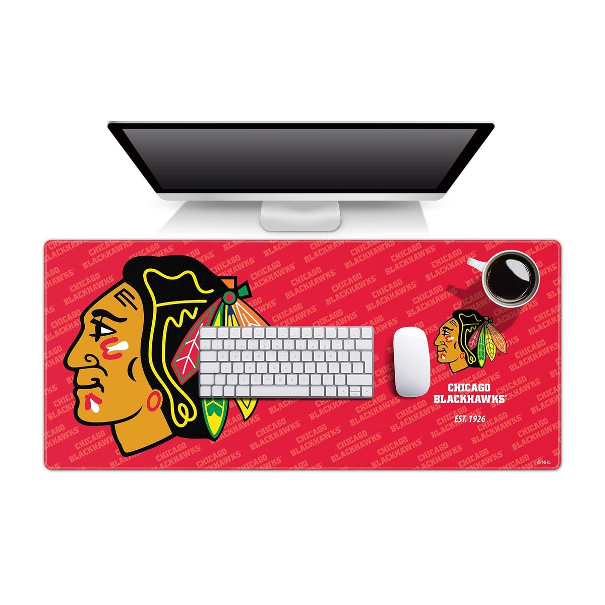 YouTheFan NHL Logo Series - Almohadilla de computadora - Halcones Negros de Chicago