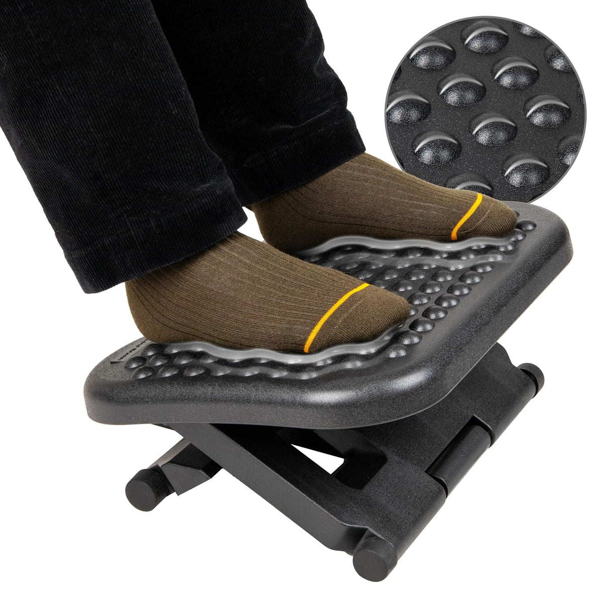 Mind Reader Reposar pie ergonómico, alivio de presión para mayor comodidad, espalda y cuerpo, 1 paquete, negro