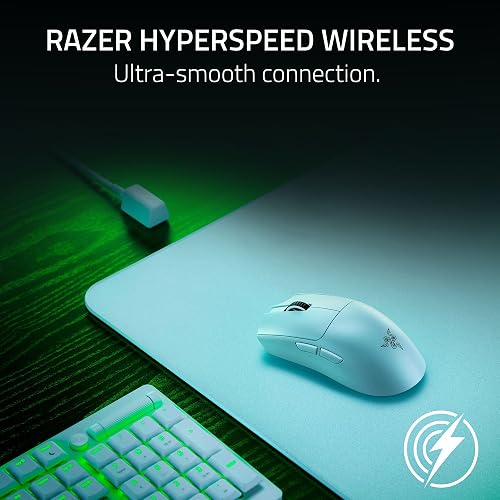 Razer Viper V3 Pro Mouse Inalámbrico para Esports: Simétrico - Peso 54g - Sondeo De 8K - Sensor Óptico De 35K dpi - Interruptores Ópticos Gen3-8 Botones Programables - Batería De 95 Horas - Blanco